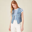 Veste sans manches en jean denim used femme