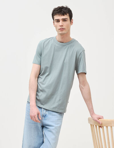 T-shirt en coton manches courtes bleu gris homme