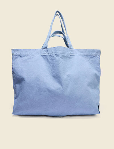 Sac cabas en coton bleu gris homme