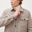 Surchemise boutonn&eacute;e beige homme
