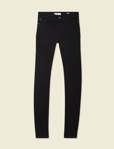 Jeans skinny push-up taille standard denim noir femme
