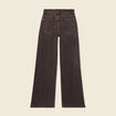 Jeans large taille haute denim snow gris femme