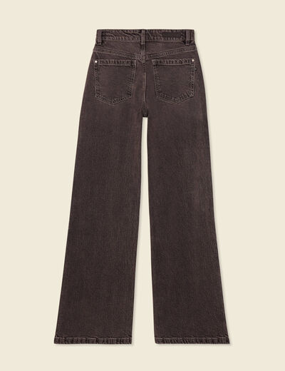 Jeans large taille haute denim snow gris femme