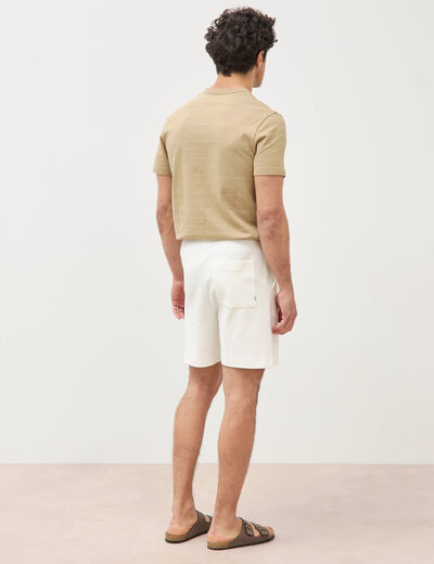 Short droit avec cordon ecru homme
