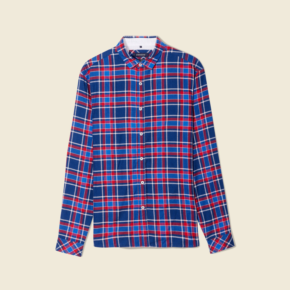 Chemise manches longues bleu electrique homme