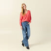 Pull manches longues orange femme