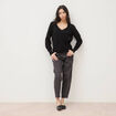 Pull manches longues noir femme