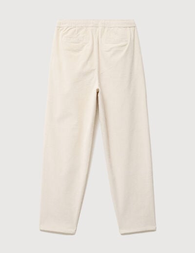 Pantalon large en velours ecru homme