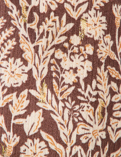 Robe manches longues marron femme