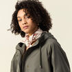 Parka oversize d&eacute;perlante &agrave; capuche vert kaki femme