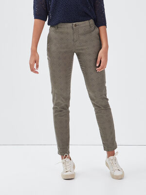 Pantalon chino Instinct vert kaki femme