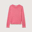 Pull droit col bateau manches longues vieux rose femme