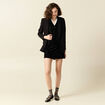 Jupe droite velours sequins noir femme