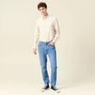 Col ray&eacute; manches longues col classique sable homme