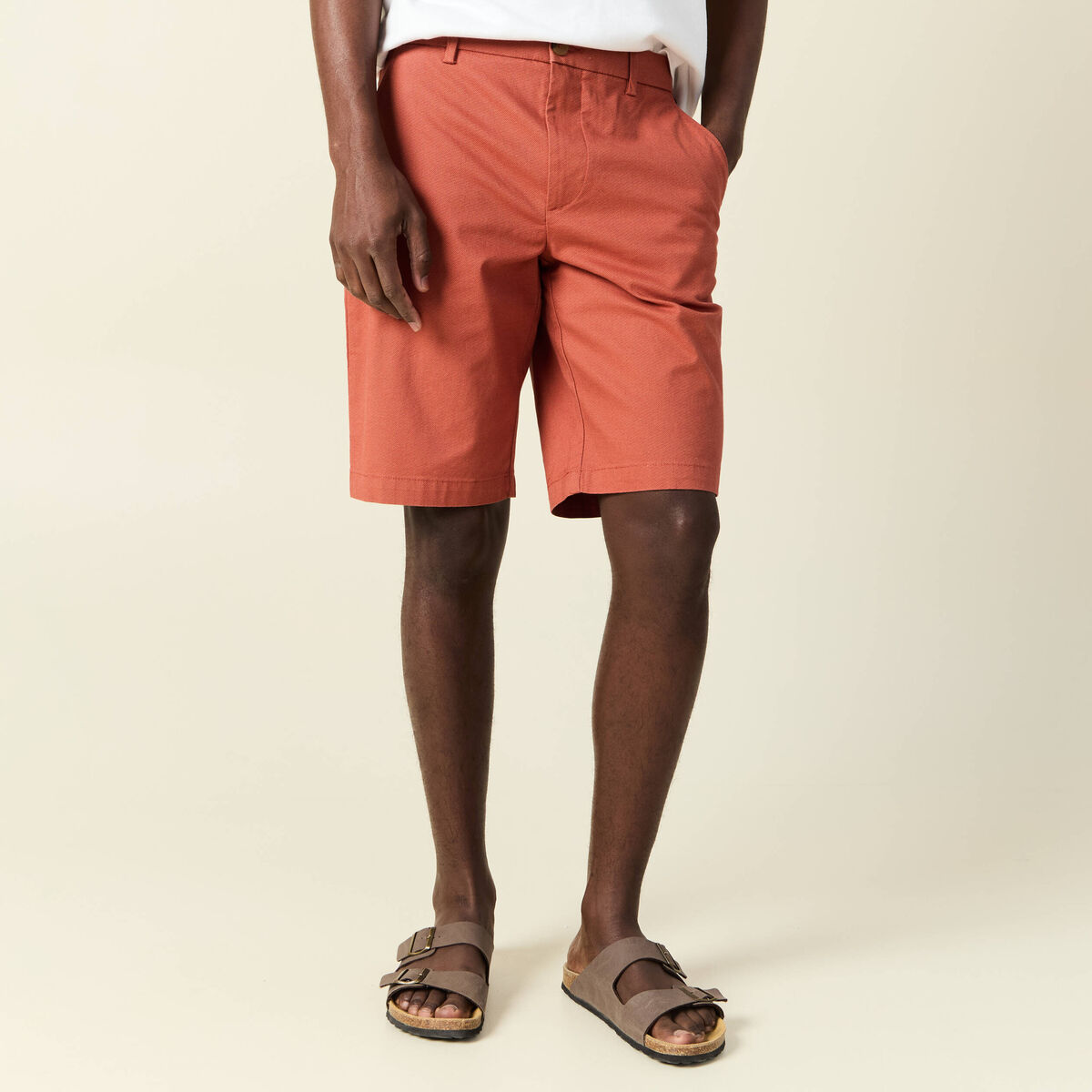 Bermuda droit éco-responsable rose homme