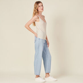 Pull débardeur bretelles ecru femme