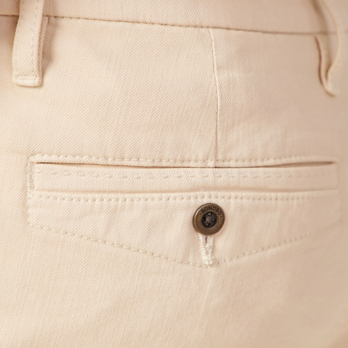 Pantalon chino slim beige homme