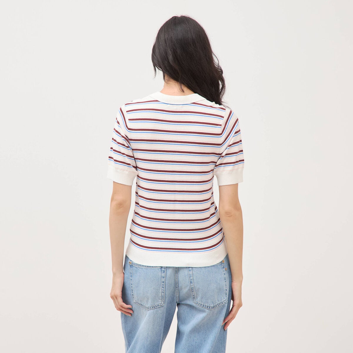 Polo manches courtes ecru femme
