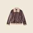 Blouson droit simili cuir taupe homme
