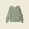 Pull manches longues vert kaki femme