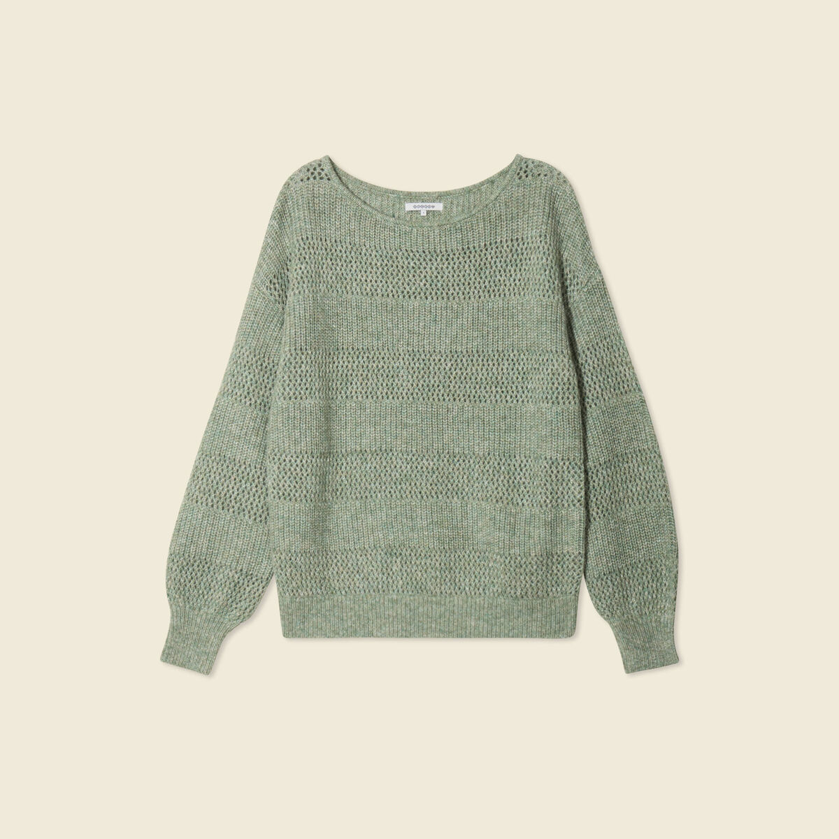 Pull manches longues vert kaki femme