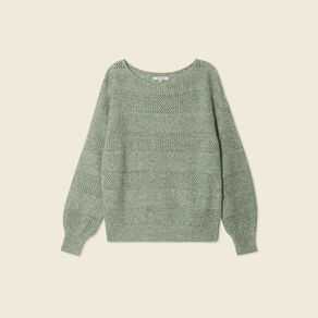 Pull manches longues vert kaki femme