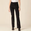 Pantalon bootcut velours noir femme