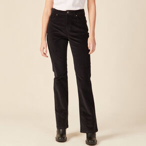 Pantalon bootcut velours noir femme