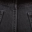 Jeans straight 7/8&egrave;me taille haute denim noir femme