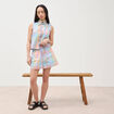 Short &agrave; carreaux en coton doubl&eacute; multicolore femme