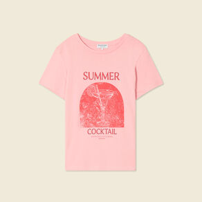 t shirt manches courtes rose femme T-shirt manches courtes rose femme