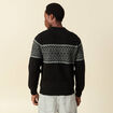Pull col rond manches longues noir homme