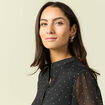 Robe longue &eacute;vas&eacute;e col v manches longues noir femme