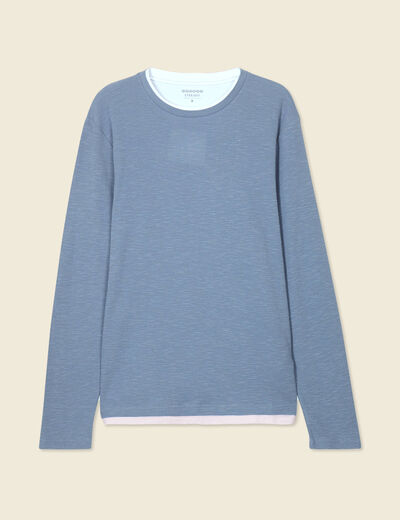 T-shirt manches longues bleu gris homme