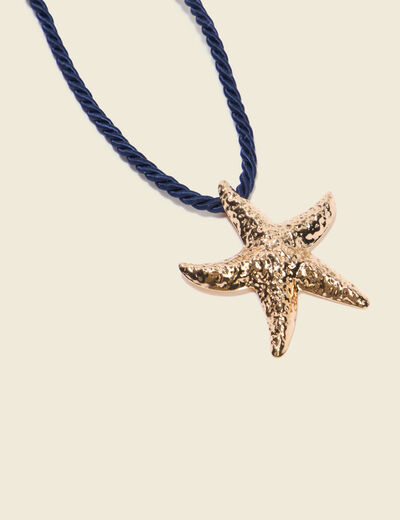 Collier bleu marine femme