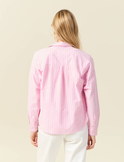 Chemise manches longues rose clair femme