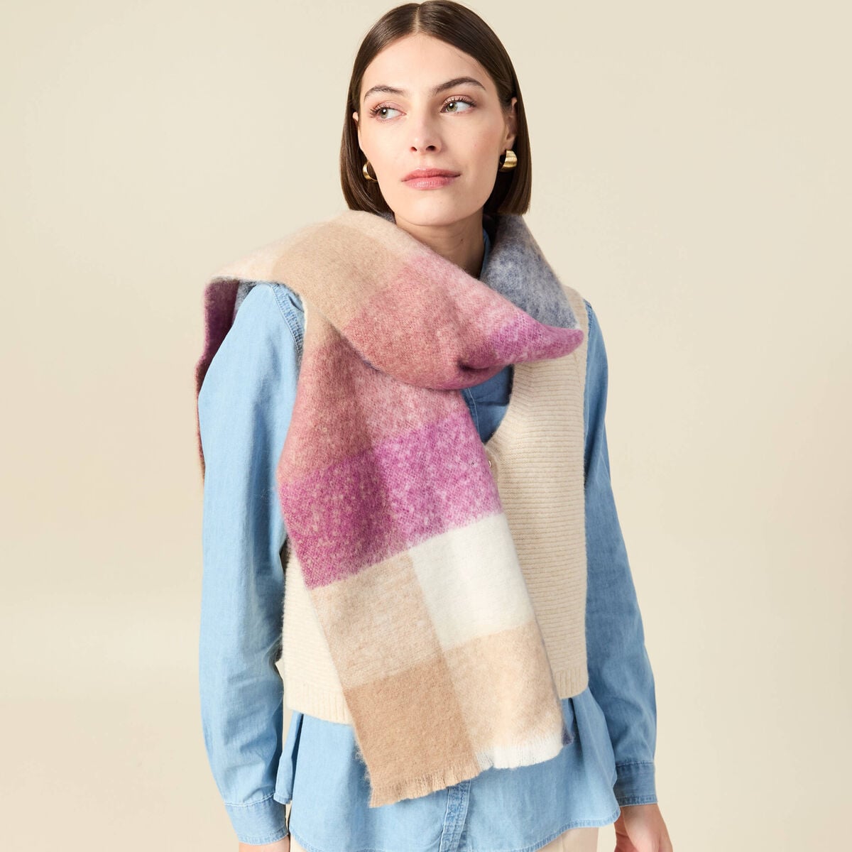 &Eacute;charpe fluide violet femme