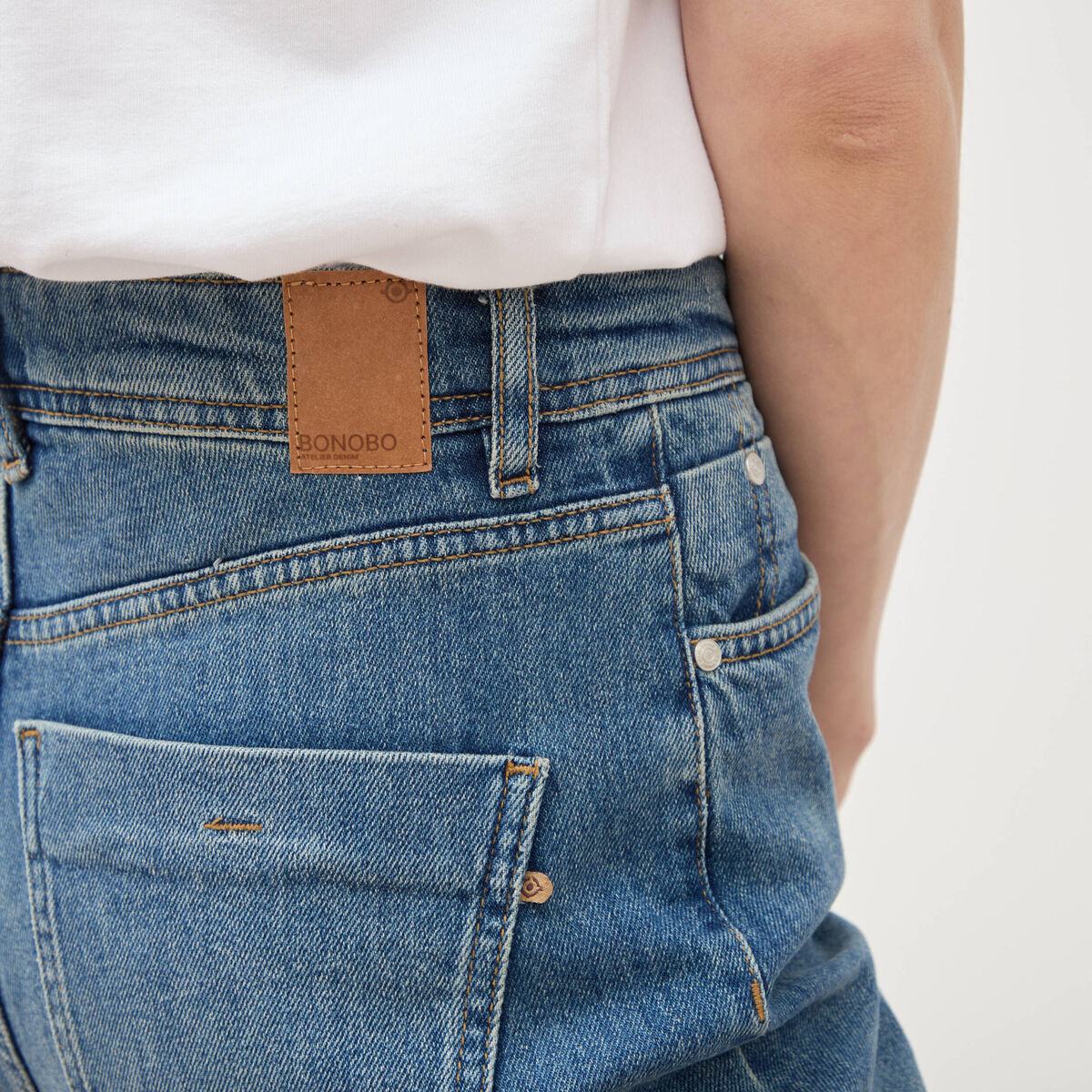 Jeans mom cropped taille haute denim dirty femme