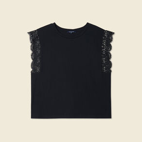 T-shirt manches courtes noir femme