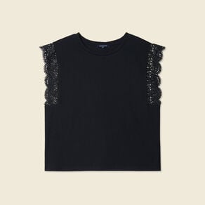 t shirt manches courtes noir femme T-shirt manches courtes noir femme