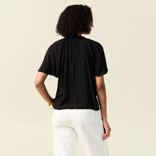 blouse manches courtes noir femme Blouse manches courtes noir femme