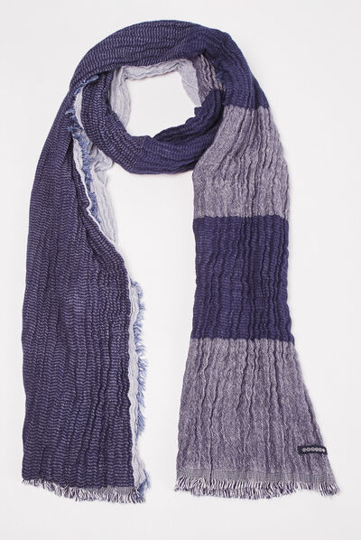 Foulard effet froissé bleu marine homme