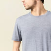 T-shirt cintr&eacute; col rond manches courtes bleu marine homme