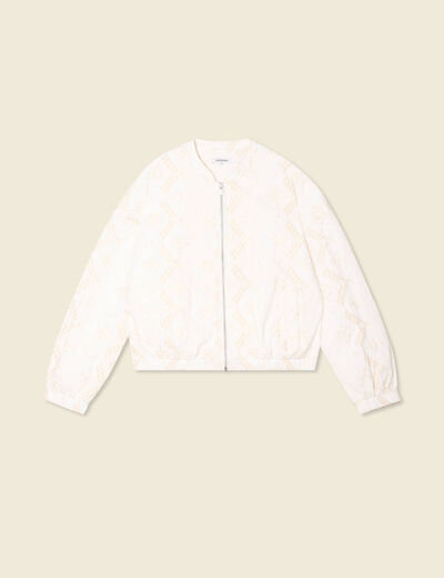 Veste broderie anglaise ecru femme