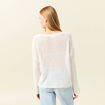 Pull manches longues ajouré ecru femme