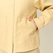 Veste oversize mi-longue en coton beige femme