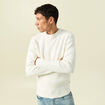 Pull col rond manches longues ecru homme