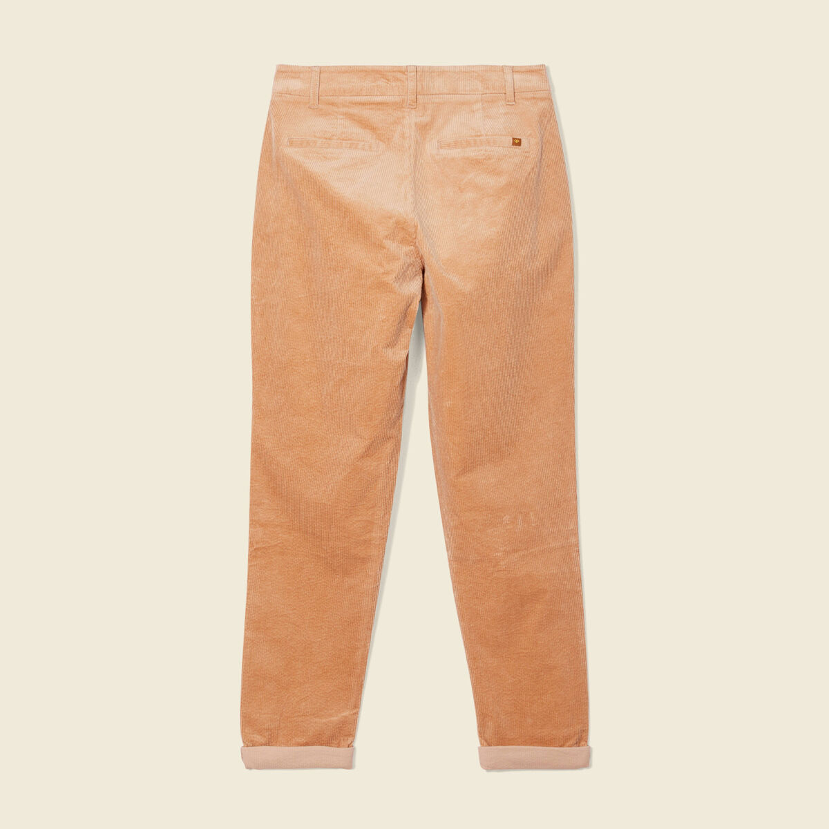 Pantalon chino velours côtelé marron clair femme