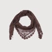 Foulard en dentelle marron fonc&eacute; femme