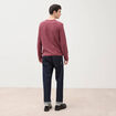 Pull fin en coton manches longues vieux rose homme